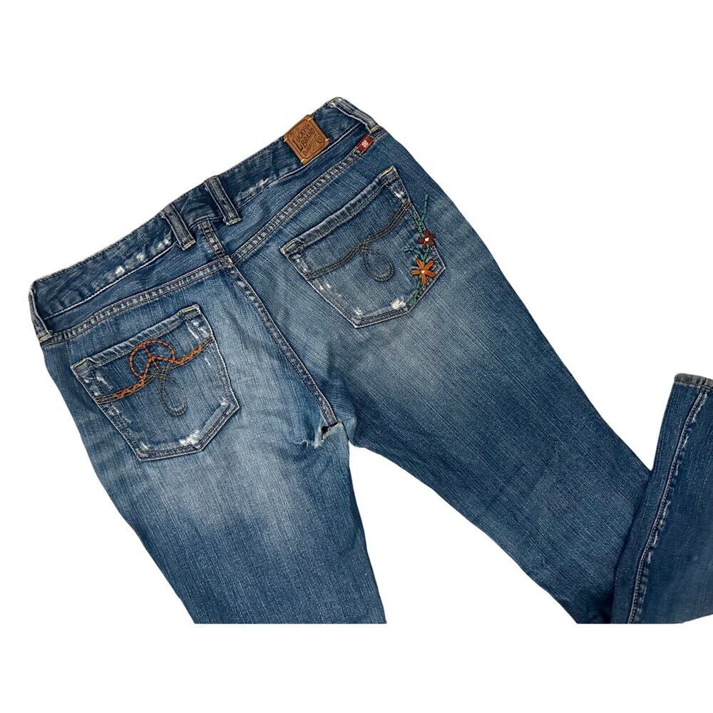 Lucky Brand Lola Bootcut Jeans 29 Embroidered Pockets Y2K Boho